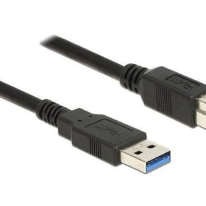 Kaapeli Delock USB 3.0 Type-A uros>USB 3.0 Type-B uros 5m, musta