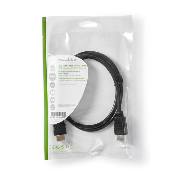 Kaapeli HDMI A -suutin - suutin 2,1 1m, muovipussissa