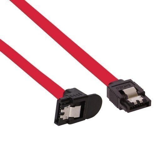 Kaapeli Intos InLine SATA III, 90°, 75 cm, punainen