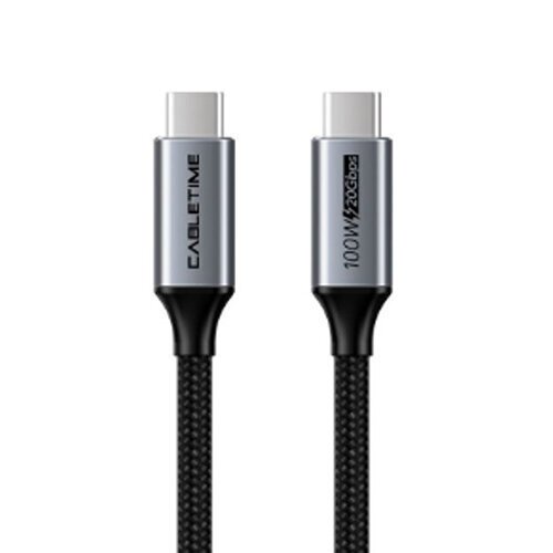 Kaapeli USB3.1, USB-C - USB-C, 10Gbps, 100W, 20V / 5A, 4K / 60HZ, 1m