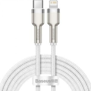 Baseus kaapeli Cafule Metal PD USB-C - Lightning 2,0 m valkoinen 20W