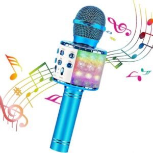 Karaoke-mikrofoni Bluetooth, sininen, 5 in 1