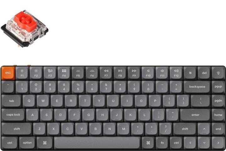 Keychron K3 Max Wireless - US Layout - Hot-Swappable Low Profile Gateron Red (K3M-H1) Mechaninė Belaidė Žaidimų Klaviatūra