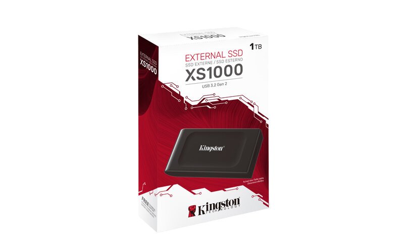 Kingston Technology XS1000 1 TB USB 3.2 Gen 2 SSD Ulkoinen Kovalevy - Musta