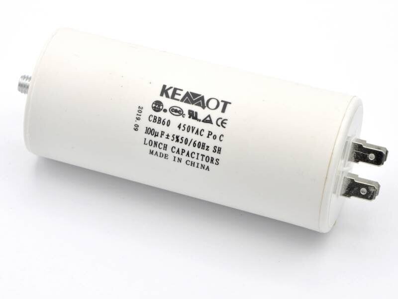 kondensaattori yksivaihemoottoreita varten 100uf 450 v