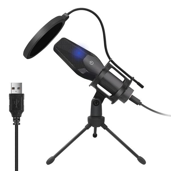 Kondensatorimikrofoni USB, 1 kpl.