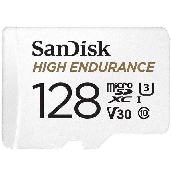Korkean Kestävyyden microSDXC 128GB V30 muistikortti sovittimella (sopii valvontakameroihin)