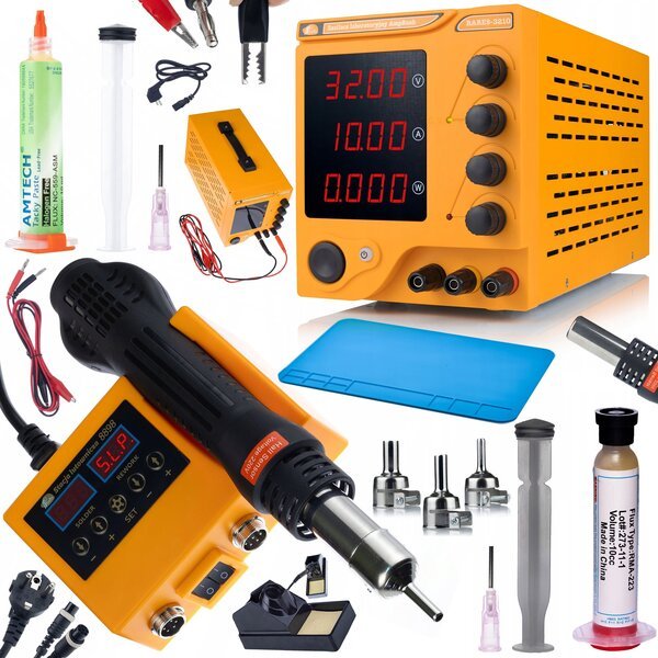 LABORATORIAN VIRTALÄHDE 32V 10A JUOTTAMINEN 2IN1 + FLUX FLUXES + MAT