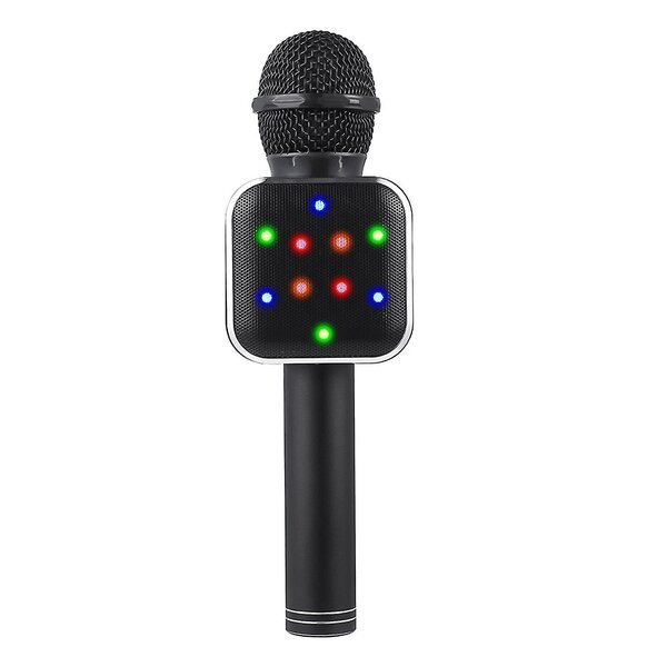 Langaton mikrofoni LED-valoilla, musta
