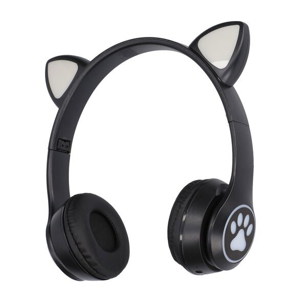 Langattomat lasten kuulokkeet kissankorvilla, Bluetooth 5.0, RGB-valaistus, mustat