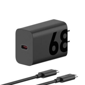 Laturi - Motorola TurboPower Seinä Laturi 68W USB-C 1m Kaapelilla Musta