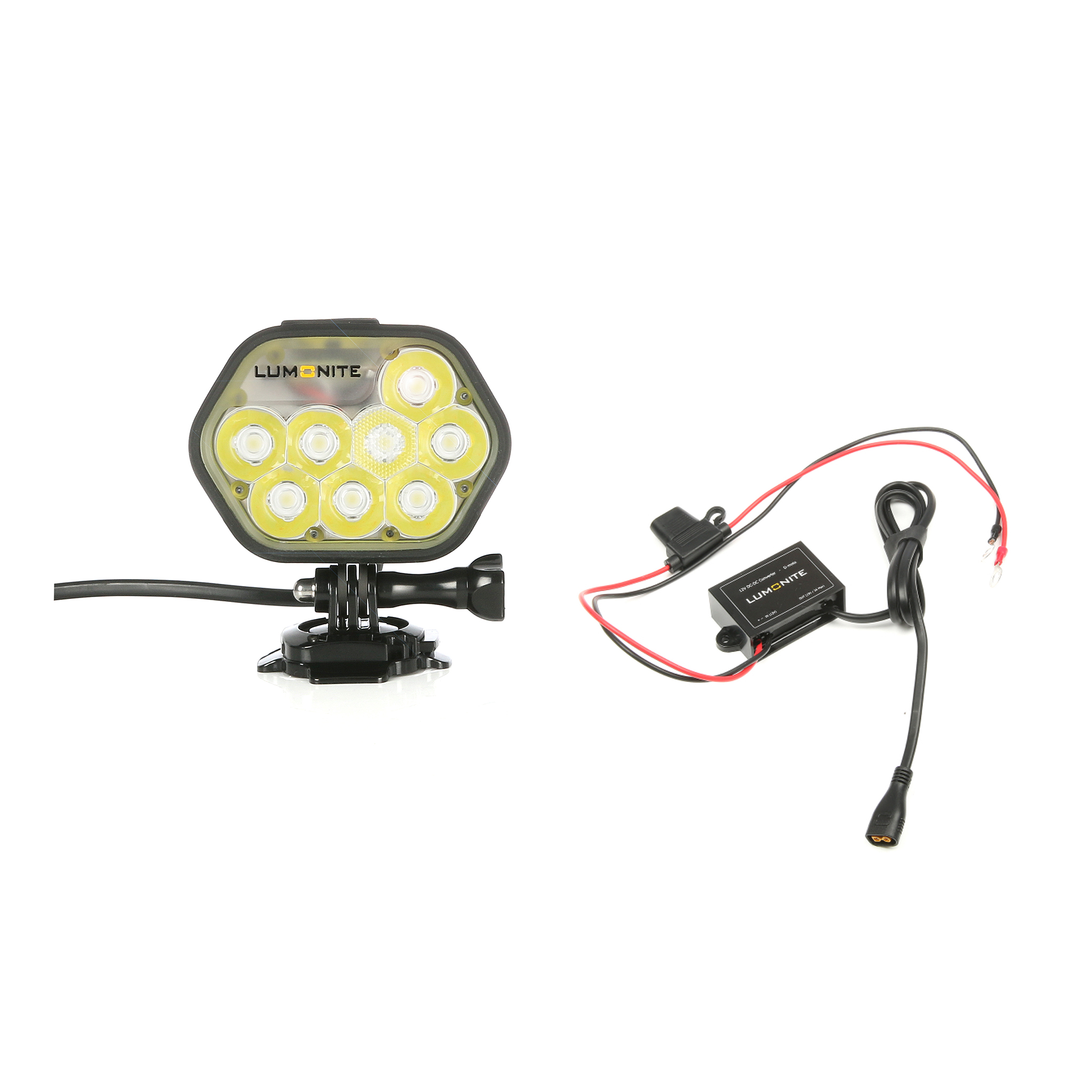 Enduro Hjälmpaket LUMONITE Leader - 6838 lm / Laddbar, 1 x lampa + 12V-transformator (6838 lm)