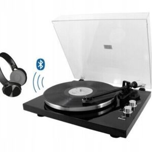 Levysoitin 33/45 Soundmaster PL790SW kiiltävä musta esivahvistin BT Uusi