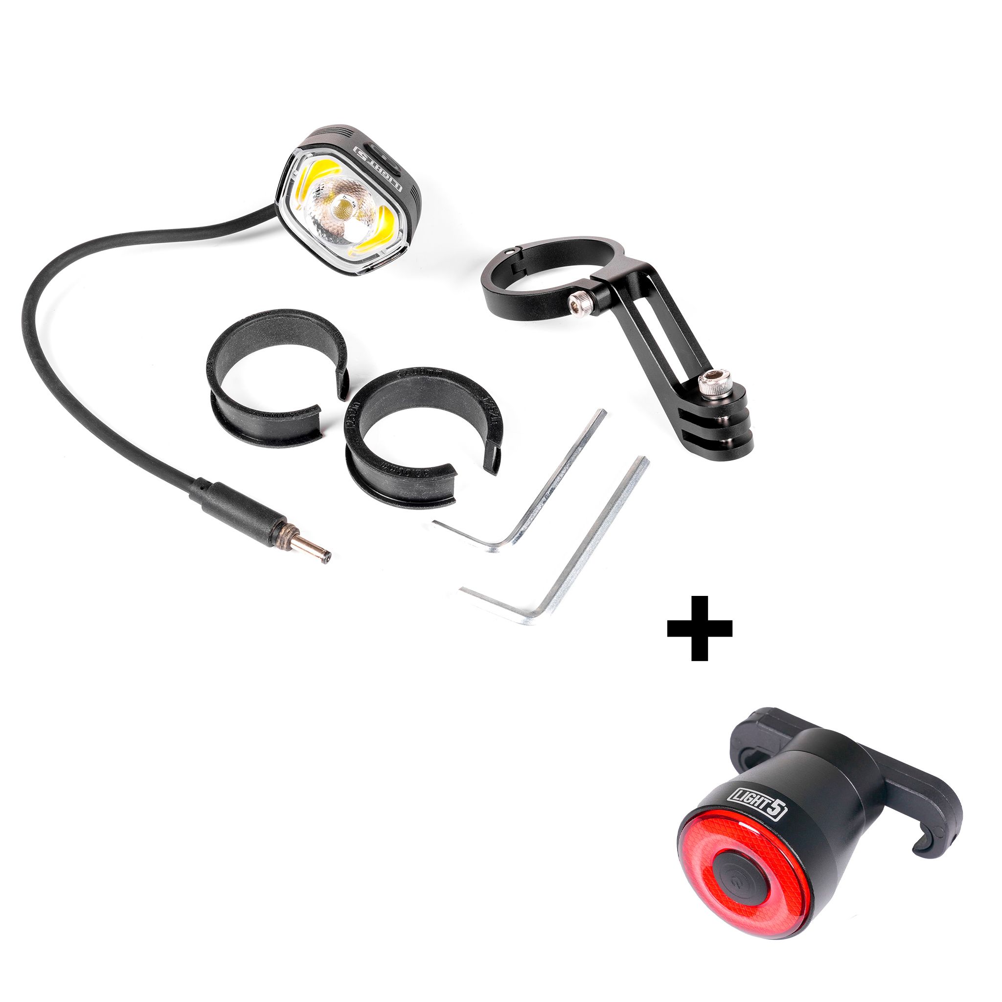 Cykellampa för elcykel Light5 EB1000 - 1000 lm / Bafang, Framlampa (male) + Light5 Blib Baklampa