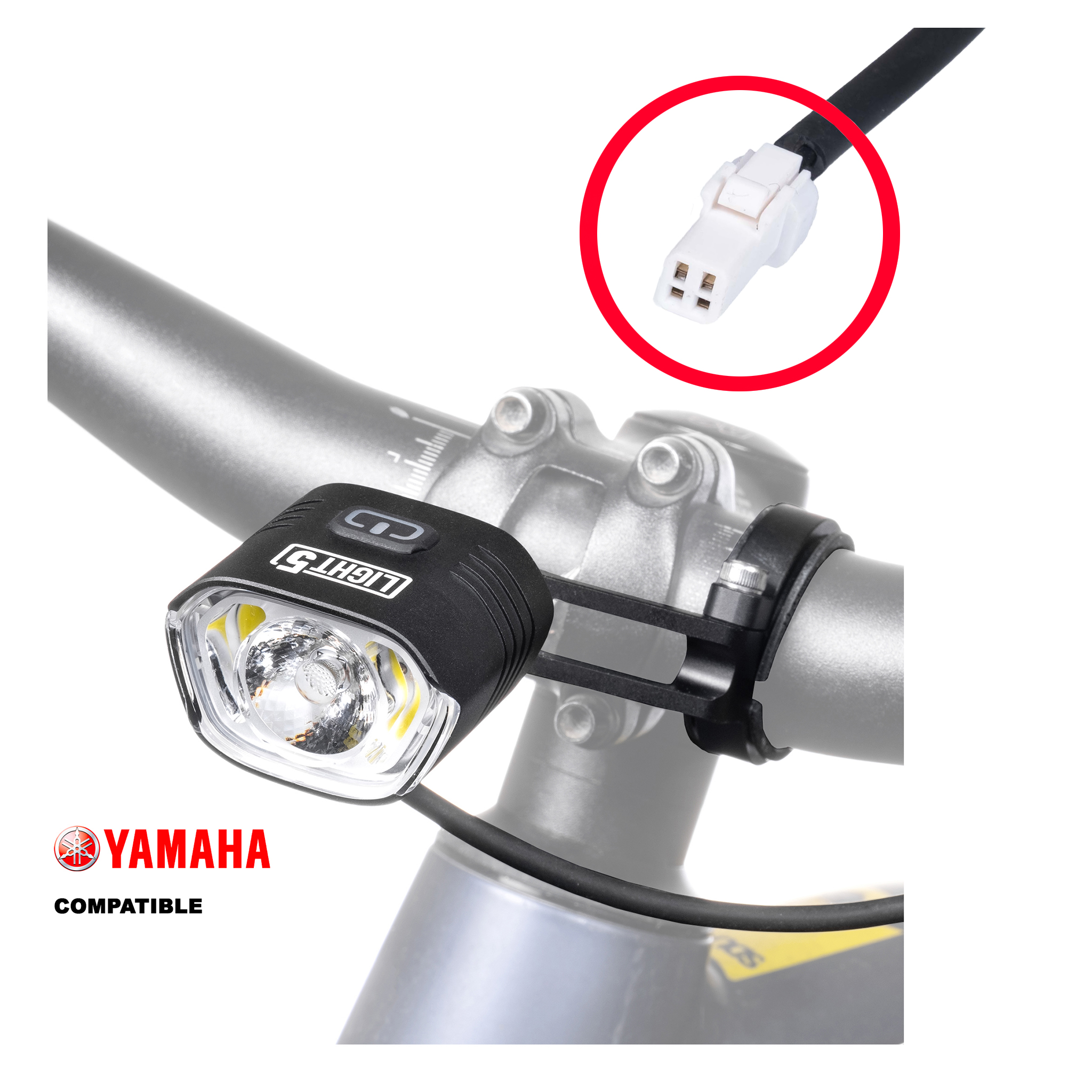 Cykellampa  för elcykel Light5 EB1000 - 1000 ml / Yamaha, Endast framlampa (male)