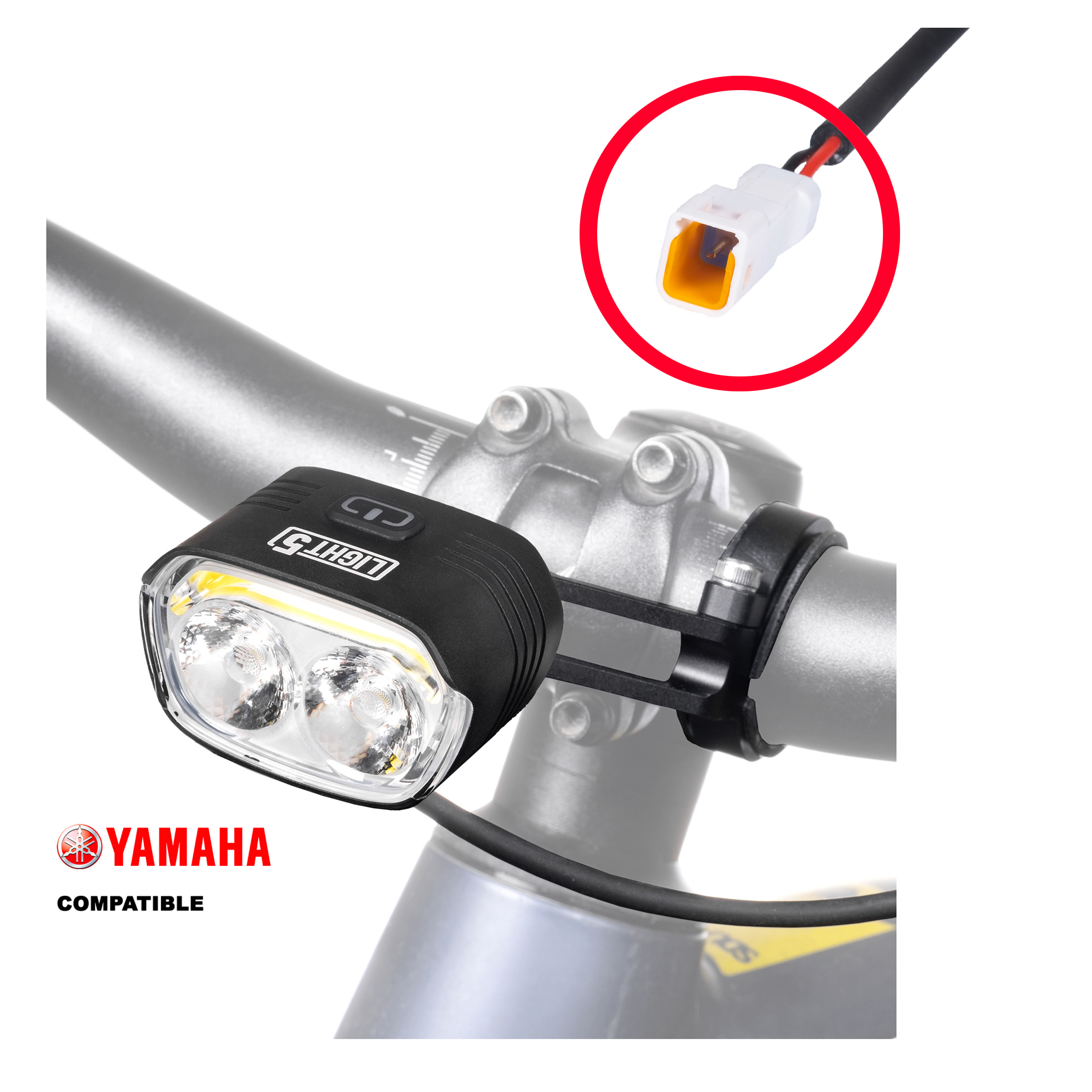 Cykellampa för elcykel Light5 EB2000 - 2000 lm / Yamaha, Endast framlampa (female)