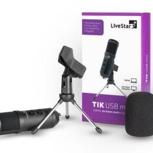 LiveStar TIK Tietokoneeseen lisävaruste USB-mikrofoni jalustan kanssa