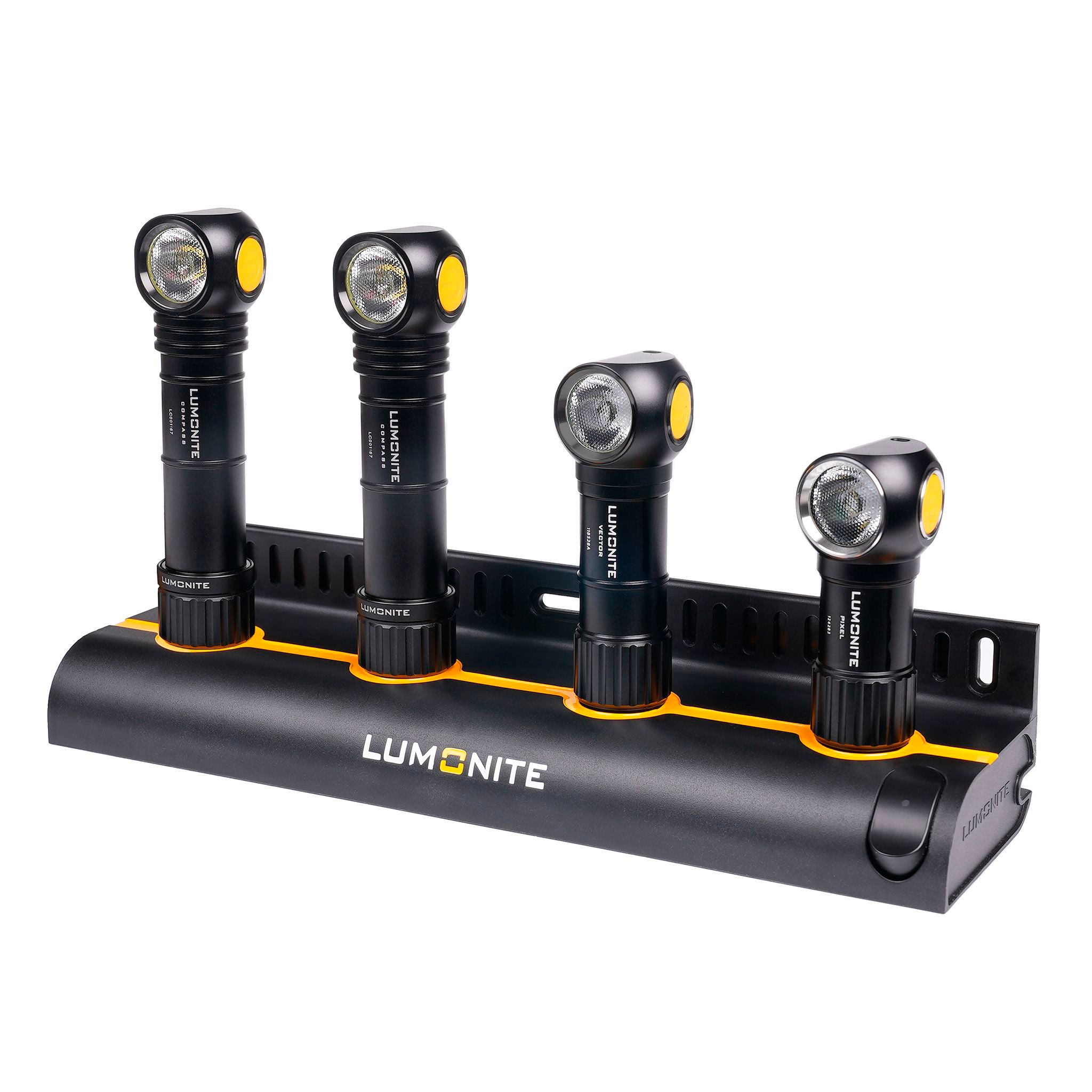 Multiladdstation LUMONITE® 4-Slot Charging Station V2, Laddstation + 2 x Compass + Vector V2 + Pixel V2