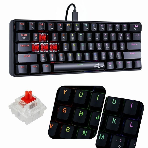 Mekaaninen näppäimistö 60% RGB - Gaming& Office musta RGB