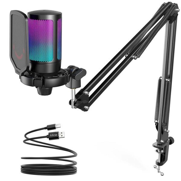 Mikrofoni Fifine AmpliGame A6T RGB, Black