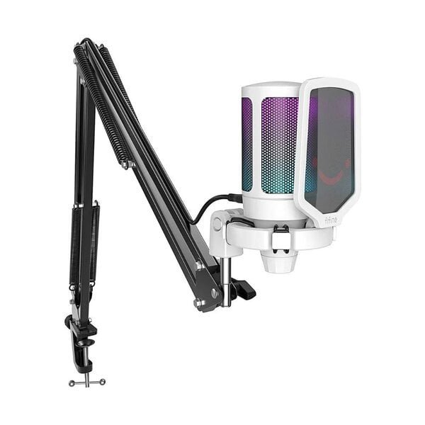 Mikrofoni Fifine AmpliGame A6T RGB, valkoinen
