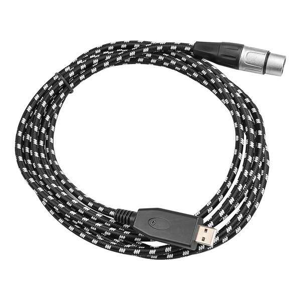Mikrofonikaapeli, dual shielding, gold-plated, 300 cm, USB-XLR female, 1 kpl.