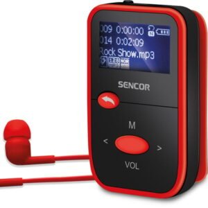 Sencor SFP4408RD MP3-soitin, 8 Gt, musta/punainen
