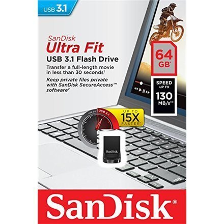 Muistitikku SanDisk Ultra Fit 64GB USB 3.1, musta (SDCZ430-064G-G46)