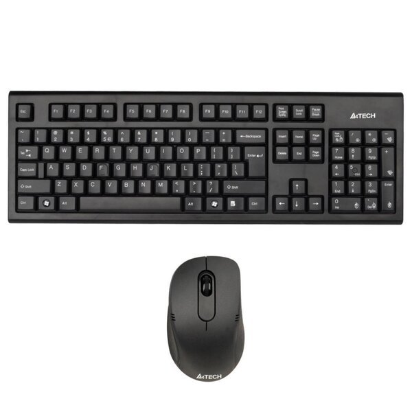 a4tech 7100n, näppäimistösarja langattomalla optisella hiirellä, aaa, cz, classic, 2,4 [ghz], langaton, musta
