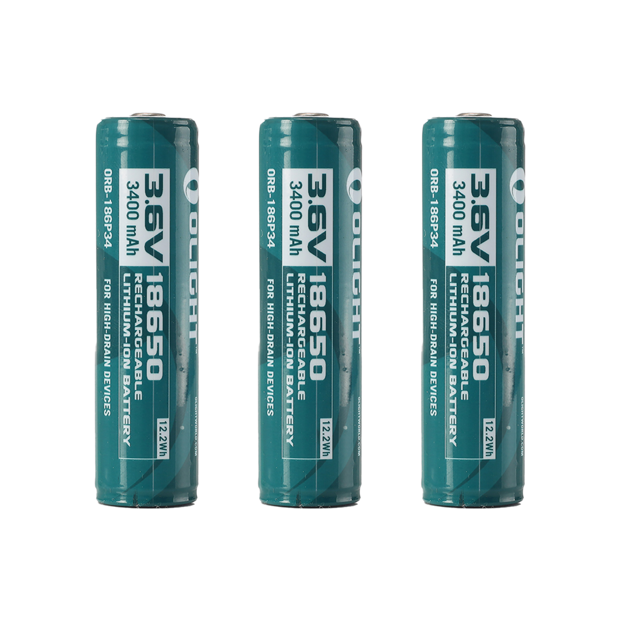 18650-batteri Olight - 3400 mAh, 3 st