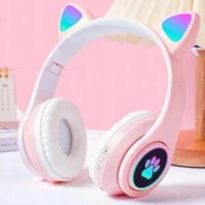 Happy People Bluetooth-kuulokkeet Kissan korvat LED, vaaleanpunainen