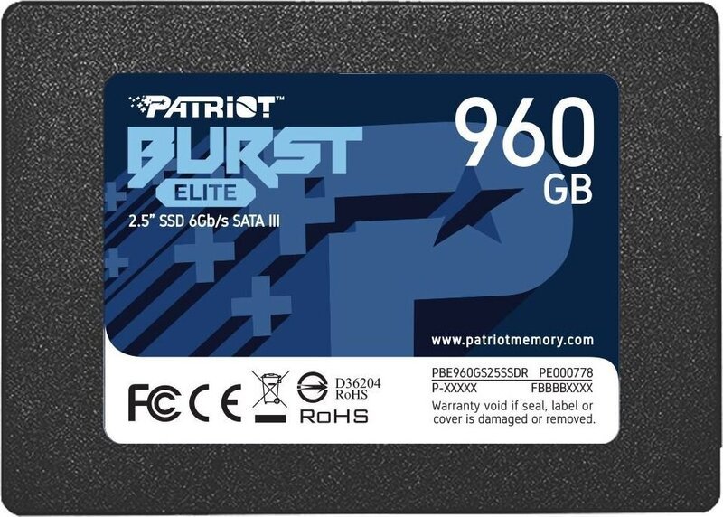 Patriot Burst Elite 960GB 2.5"SATA III SSD (PBE960GS25SSDR)