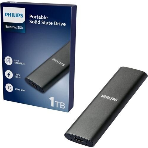 Philips Ulkoinen SSD 1 Tt Ultra speed Space harmaa