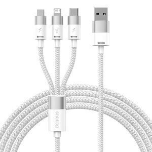 Pikalatauskaapeli Baseus StarSpeed Series, USB-C + Micro + Lightning 3.5A, 1.2m