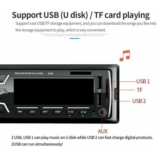 Pioneer-autoradiota Bluetoothilla, USB/SD/AUX, 4x60W, EQ, MP3
