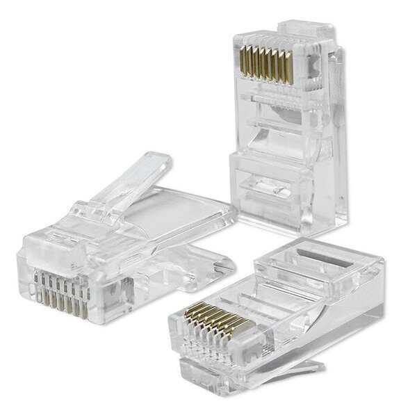 Pistoke läpivienti liitin rj45 cat6 utp kullatut koskettimet 100 kpl Qoltec