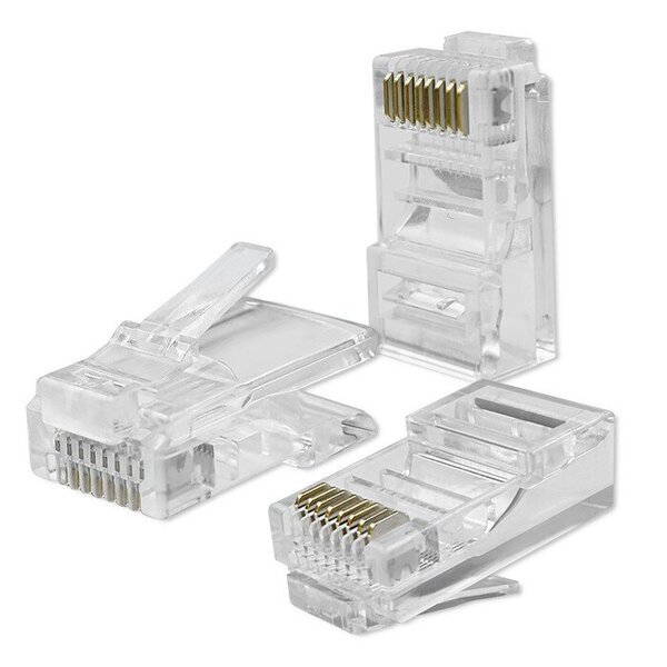 Pistoke liitin modulaarinen rj45 cat6 utp kullatut koskettimet 100 kpl Qoltec
