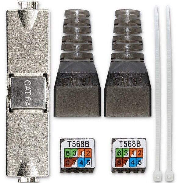 Pistoke rj45 työkaluton stp cat6a liitin tappi t568b t568a Qoltec