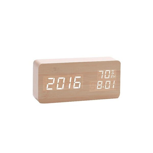 Pöytäkello puinen DIGITAL USB-kaapelilla