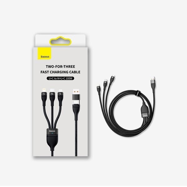 Monitoiminen 4in1 USB-kaapeli, 1,2m, sininen