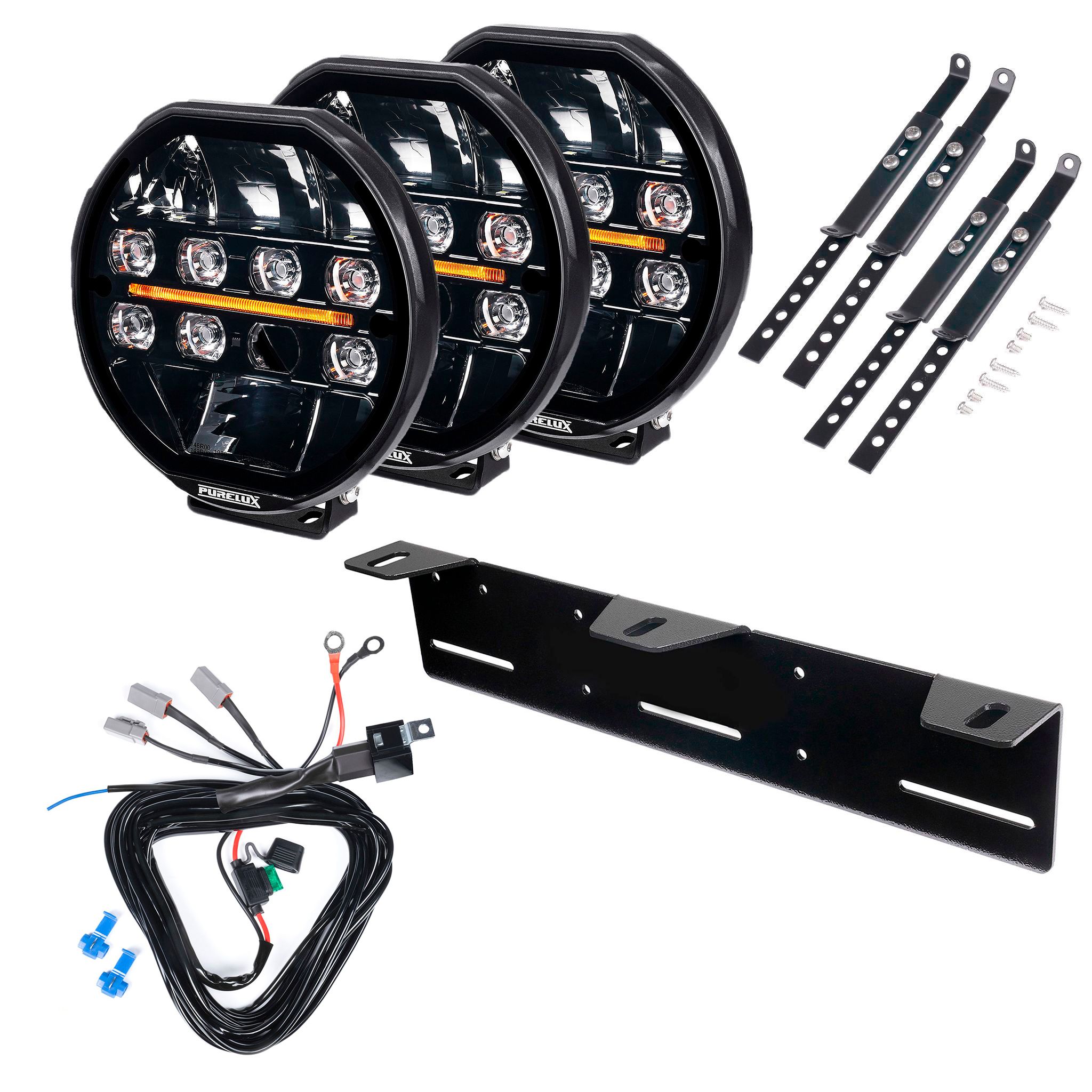 Extraljus Purelux 7200 - Rund / 18 cm / 108W, 3 st - Komplett paket