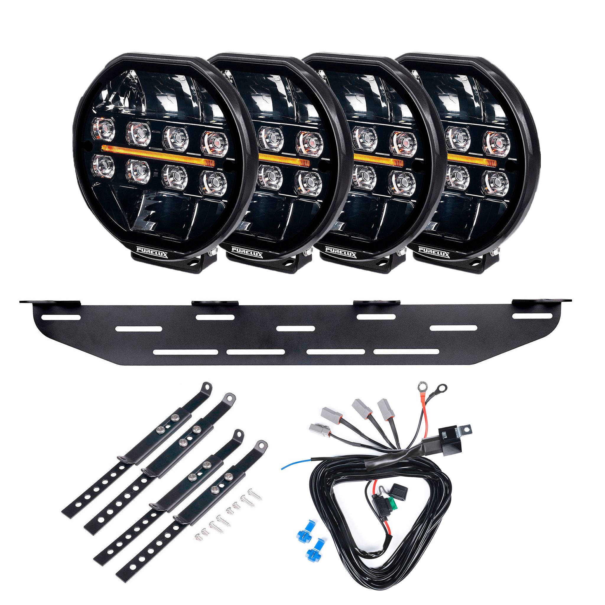 Extraljus Purelux 7200 - Rund / 18 cm / 108W, 4 st - Komplett paket