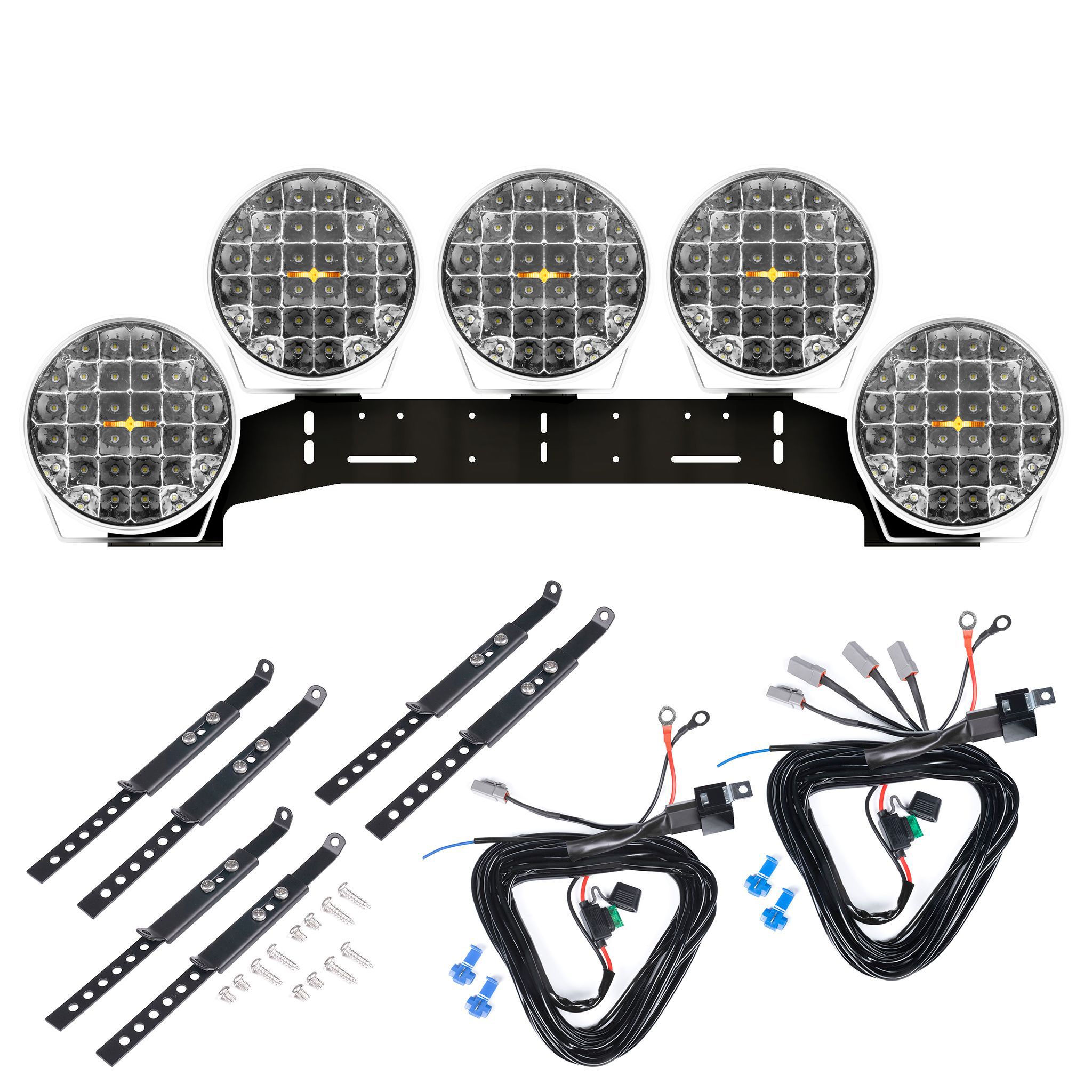 Extraljus Purelux 9110 UNLIMITED DRL White - Rund / 23 cm / 175W, 5 st - Komplett paket (WRC)