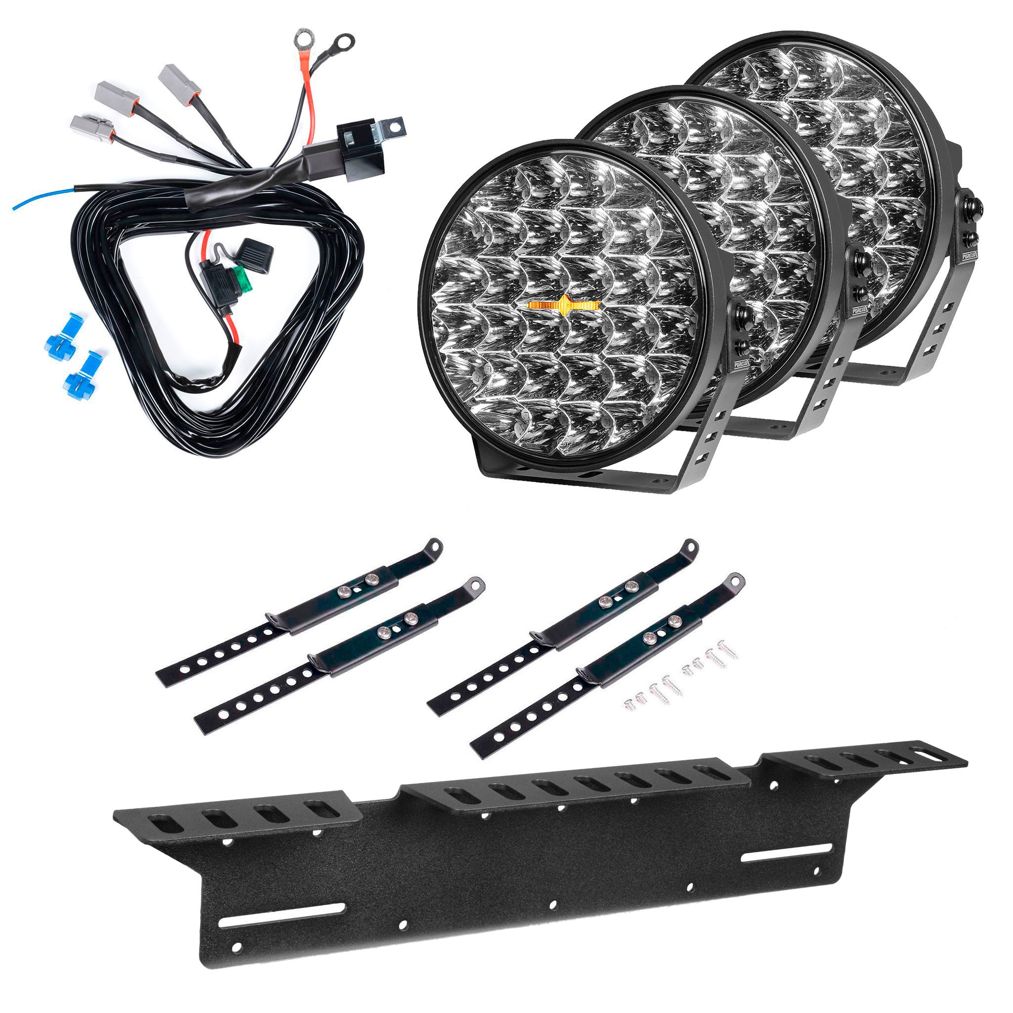 Extraljus Purelux 9110 UNLIMITED DRL - Rund / 23 cm / 175W, 3 st - Komplett paket
