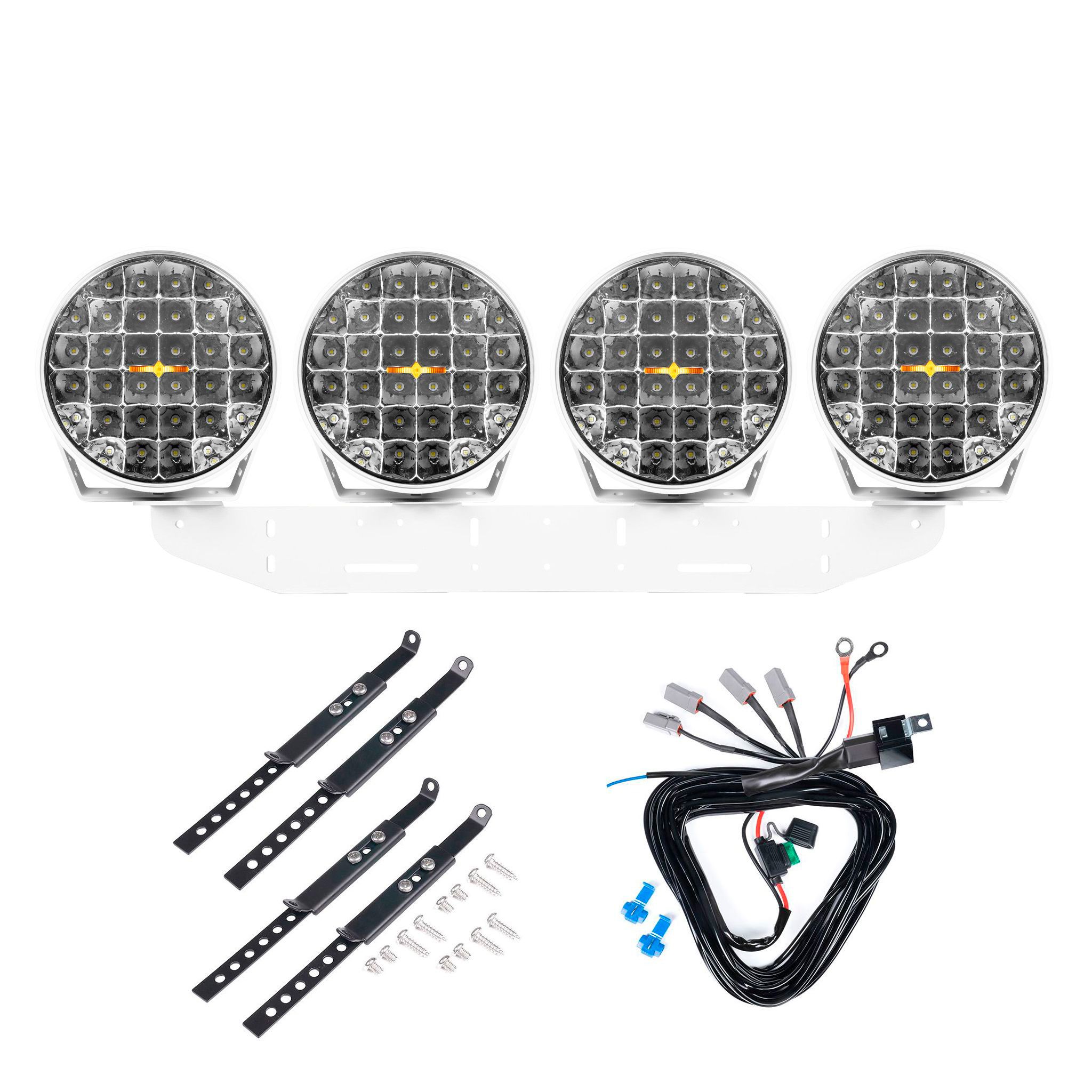 Extraljus Purelux 9110 UNLIMITED DRL White - Rund / 23 cm / 175W, 4 st - Komplett paket