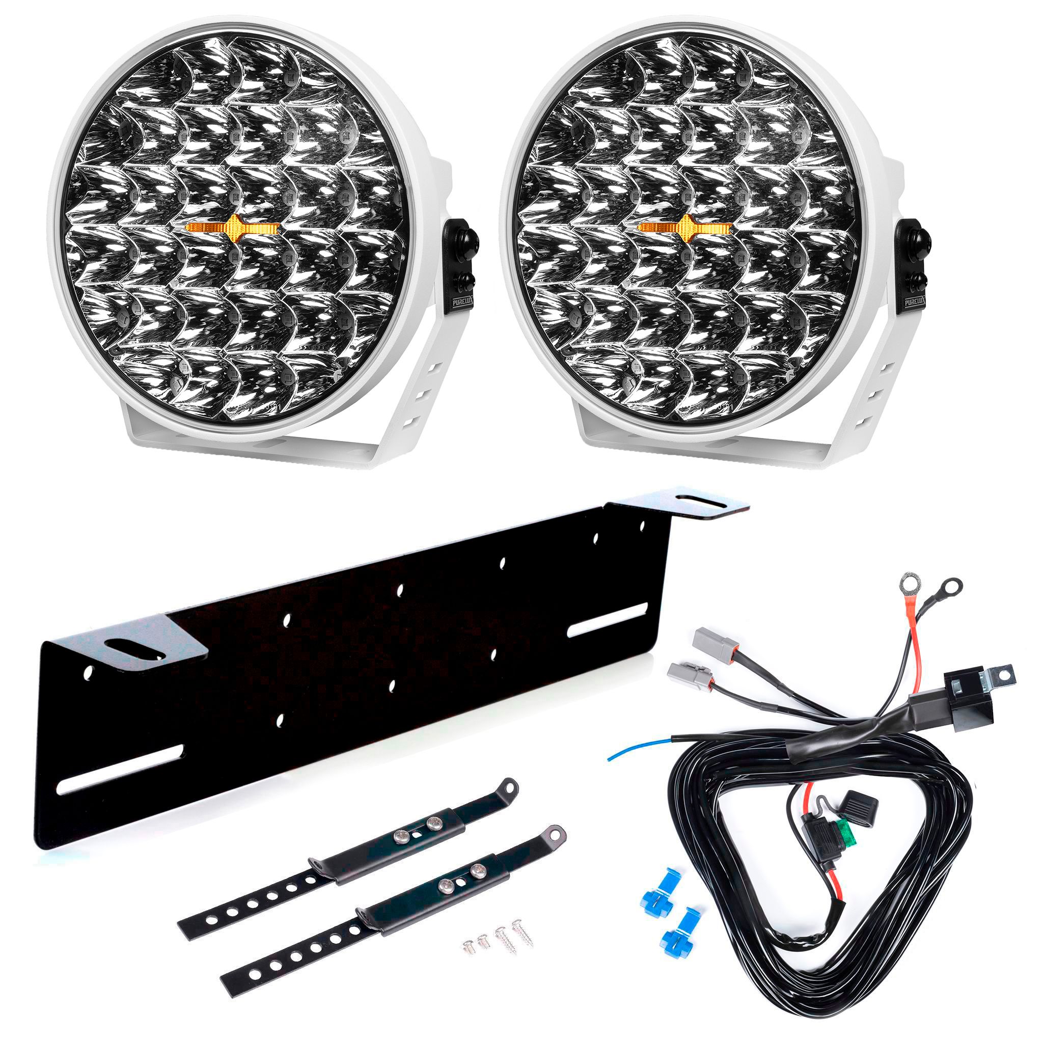 Extraljus Purelux 9110 UNLIMITED DRL White - Rund / 23 cm / 175W, 2 st - Komplett paket