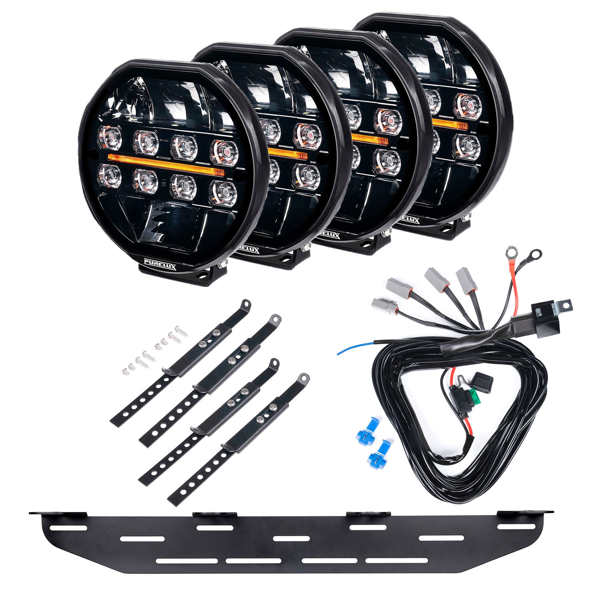 Extraljus Purelux 9200 - Rund / 22 cm / 200W, 4 st - Komplett paket