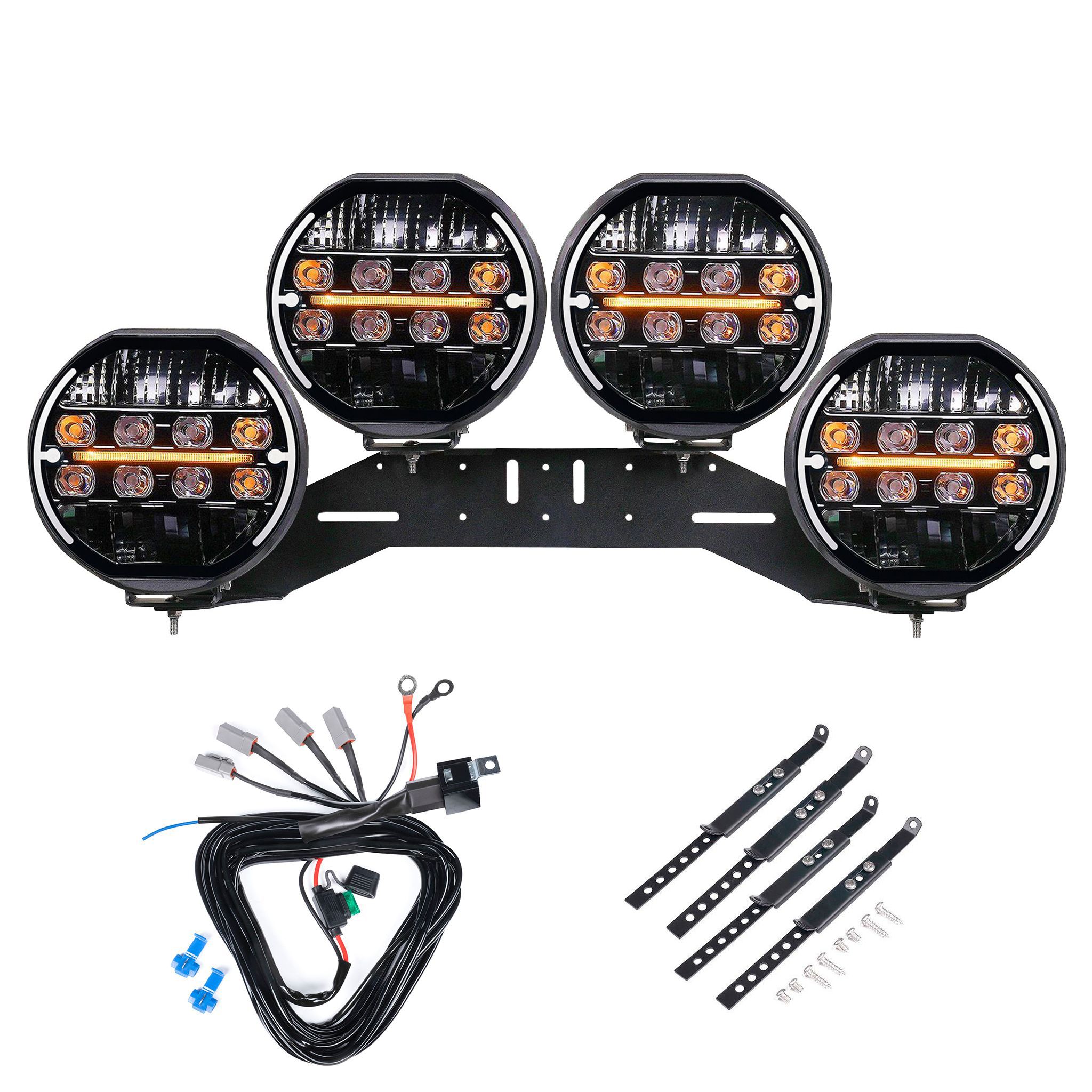 Extraljus Purelux Heat 9200 - Rund / 22 cm / 200W, 4 st - Komplett paket (WRC)