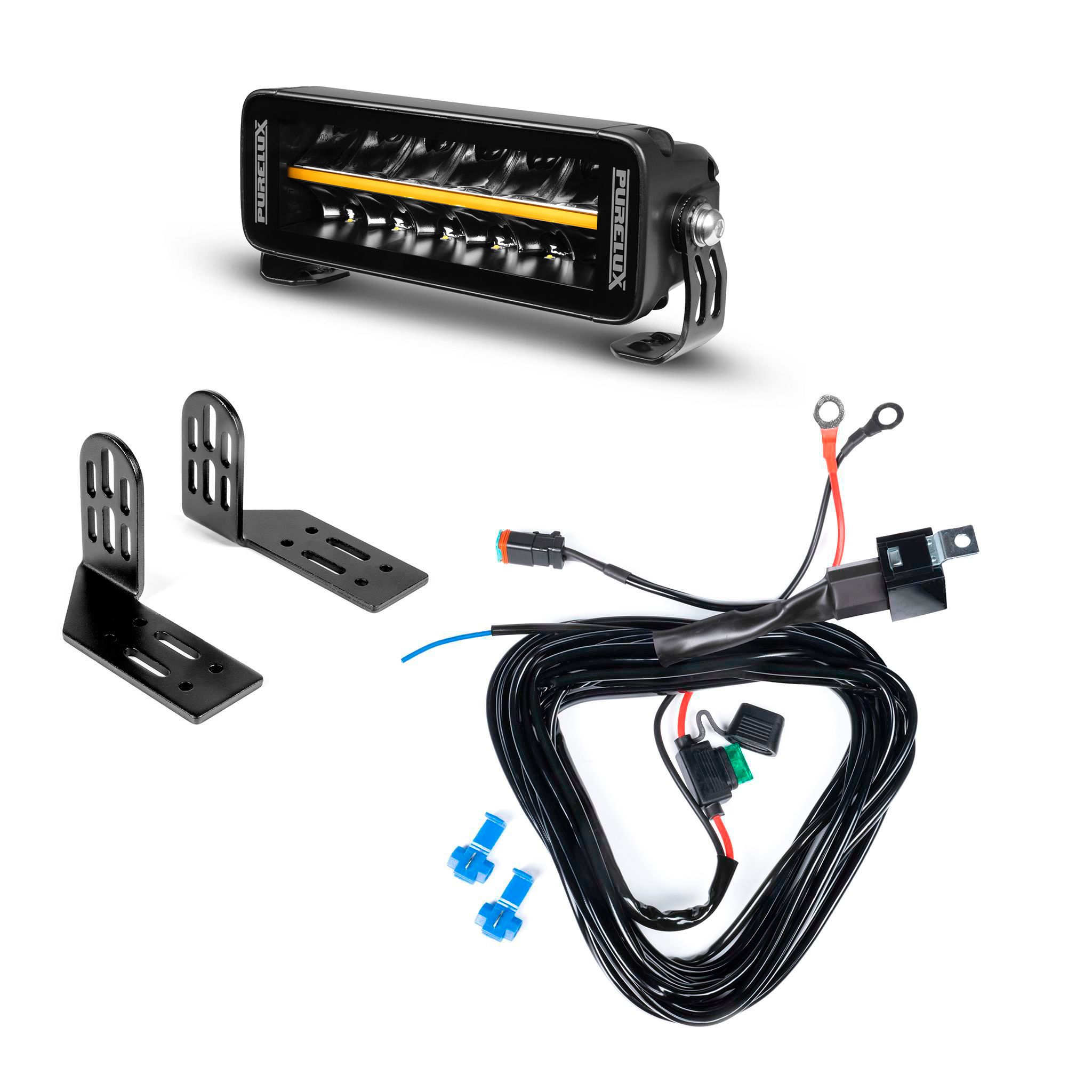 Extraljus Purelux Black Boost S200 - Rak / 20 cm / 60W, 1 st - Komplett paket (Sidomontering)