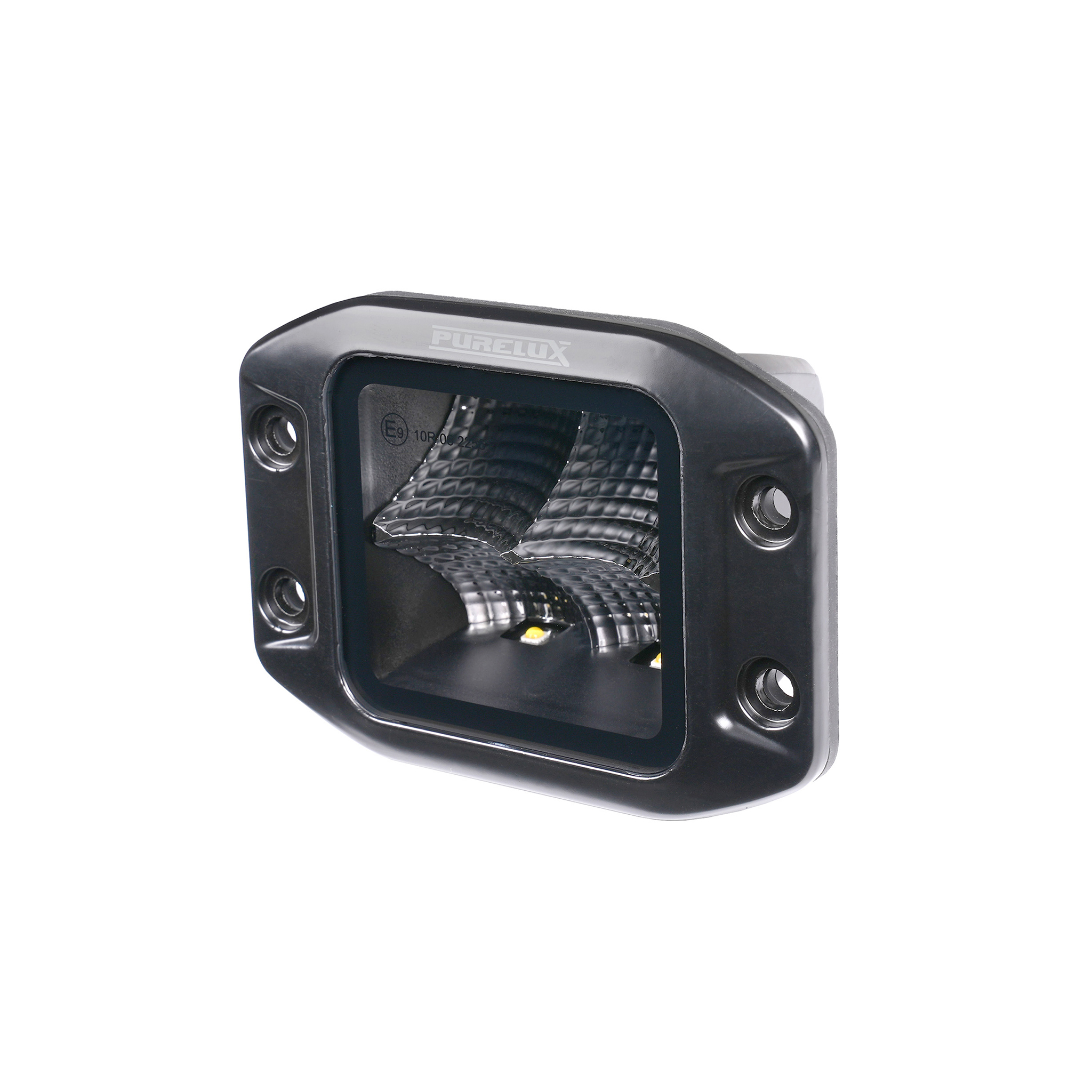 Arbetsbelysning Purelux Black Flush-Mount Square - 12 cm / 40W / Flood, 1 st